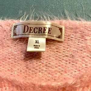 Fuzzy, short sweater, for holidays.